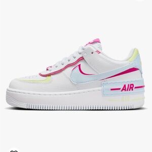 NEW Nike Women’s Airforce 1 Shadow - size 6.5. White/pink/yellow